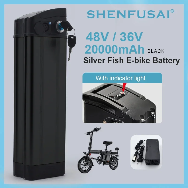 

48V20Ah Silver Fish Battery R8 Electric Bicycle Battery Suitable for Shengmiro MX20 GORTAT Q80 Folding Bicycle