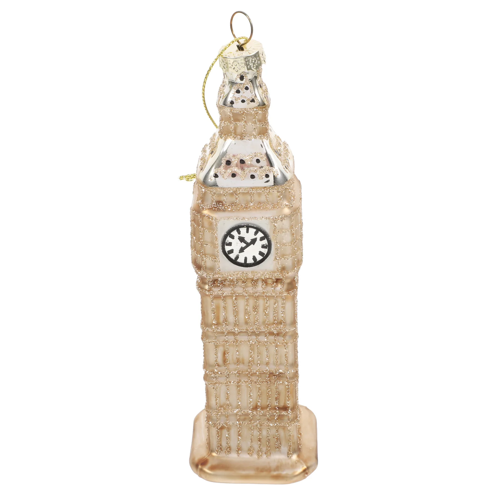 Big Ben Pendant Christmas Home Decor London for Xmas Tree Golden Party Figurine Vintage Ornaments