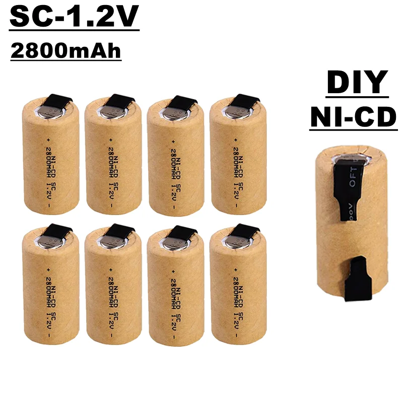 Brand new SC nickel cadmium battery, 1.2V, 2800mah, with welding belt