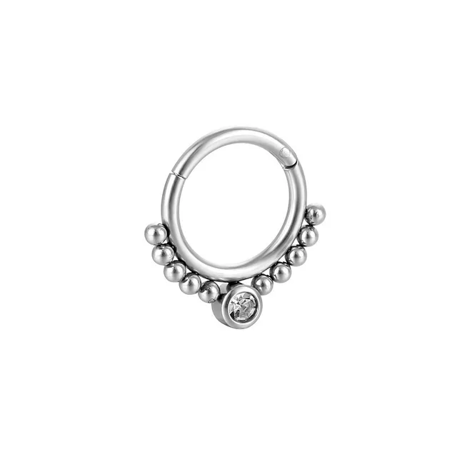 New Nose Piercing Ring Nase Cuff Septum Piercing Ring Titanium Steel Nariz Piercing Ear Cartilage Tragus Goth Piercing Nez Opal style14