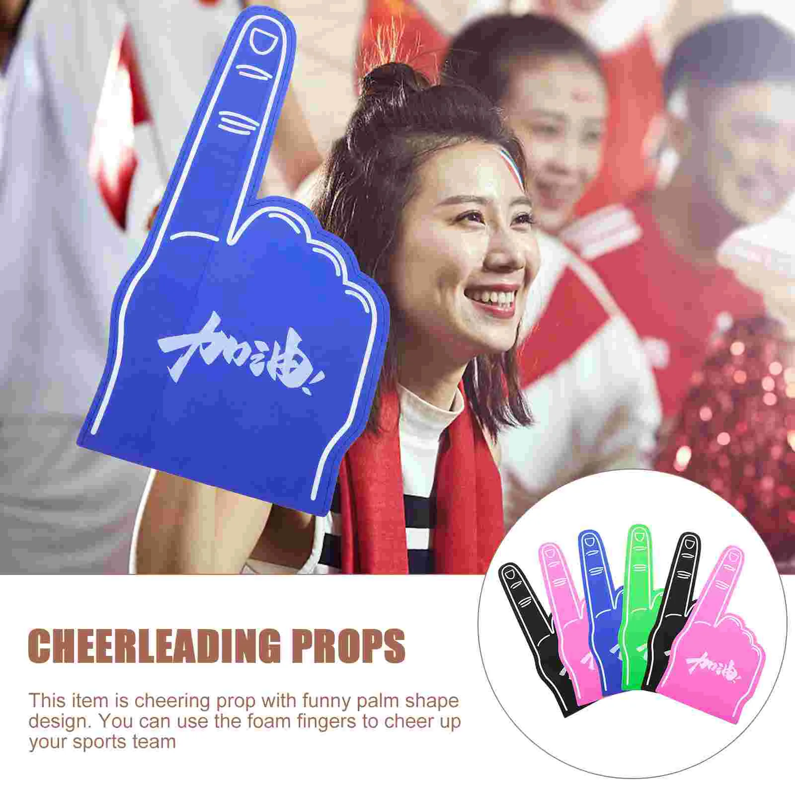 6 Pcs EVA Foam Finger Cheerleading Props Palm Hand Gloves Sports Souvenirs Team Sports Accessories Premium Material Lightweight
