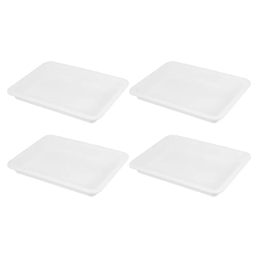 4Pcs 내산성 알칼리성 플라스틱 실험실 트레이 누출 방지 실험실 샘플 처리 트레이 화학 실험 보관 트레이