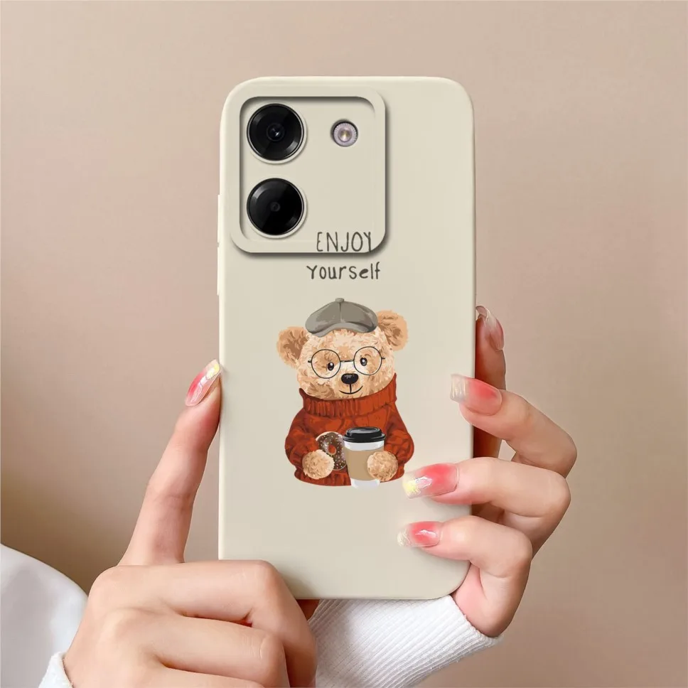 Sweet Girl Soft Liquid Silicone Protective Phone Case Cover