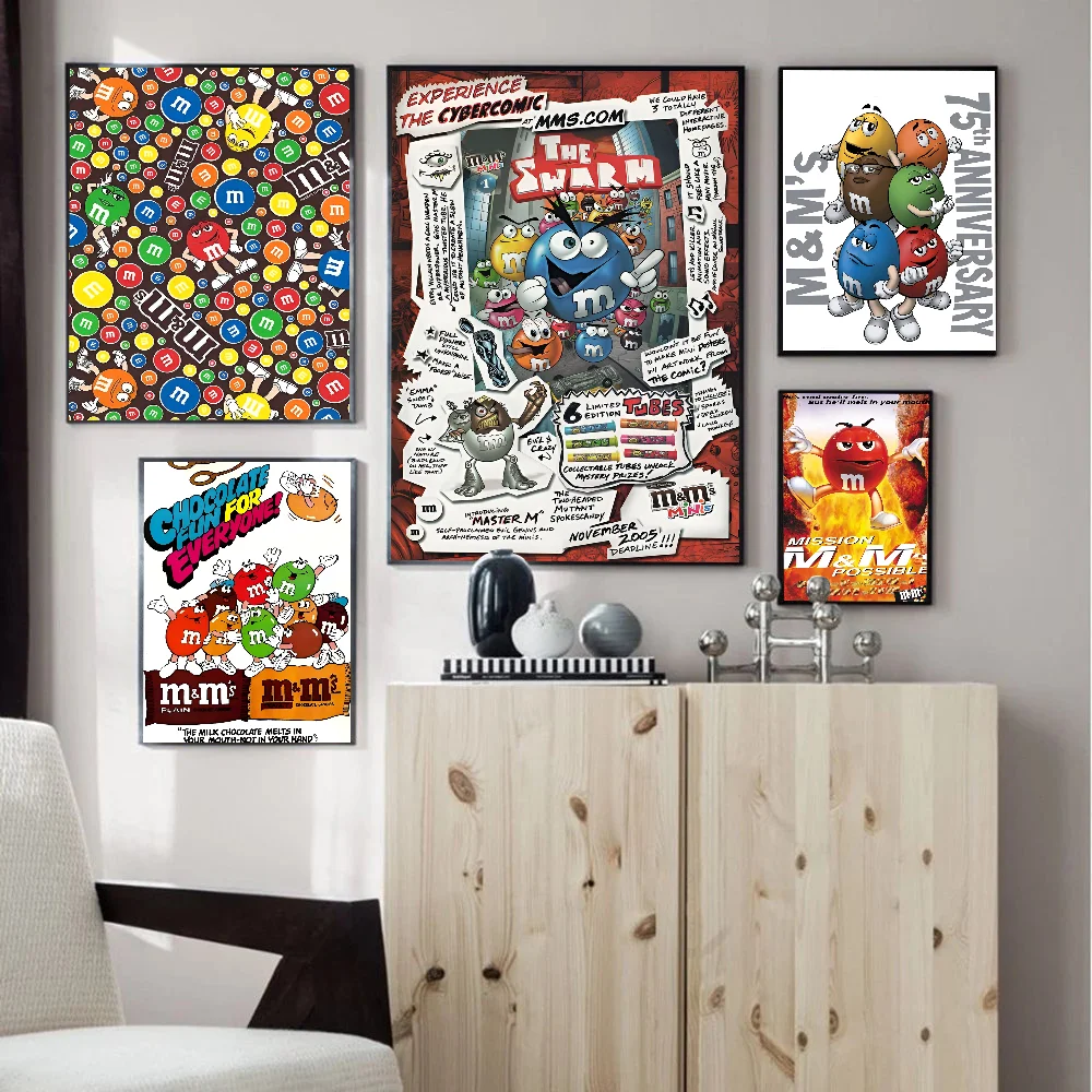 Candy M-MS C-Chocolate M&M'S Anime Posters Sticky Whitepaper