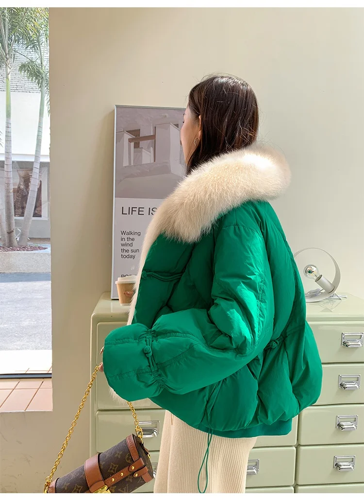 Zdfurs*goose Down Down Jacket Women's Big Fox Fur Collar 2022 Winter