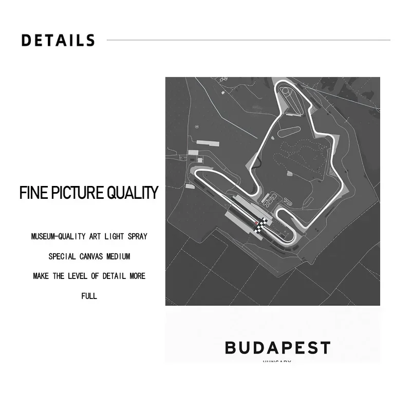 Formula One Circuit Map F1 Poster Barcelona Jeddah Lusail Sakhir Race Track Wall Art Print Canvas Painting