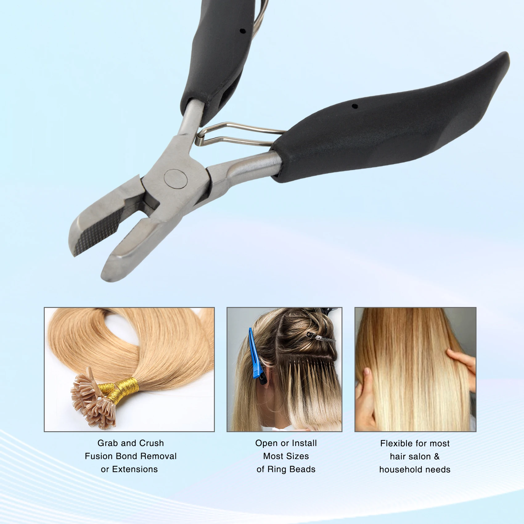 Hair Extension Pliers Flat Tip Hair Extension Pliers For Beads Hair Keratin Glue Remover Extension Tools Tools for Flat Tip