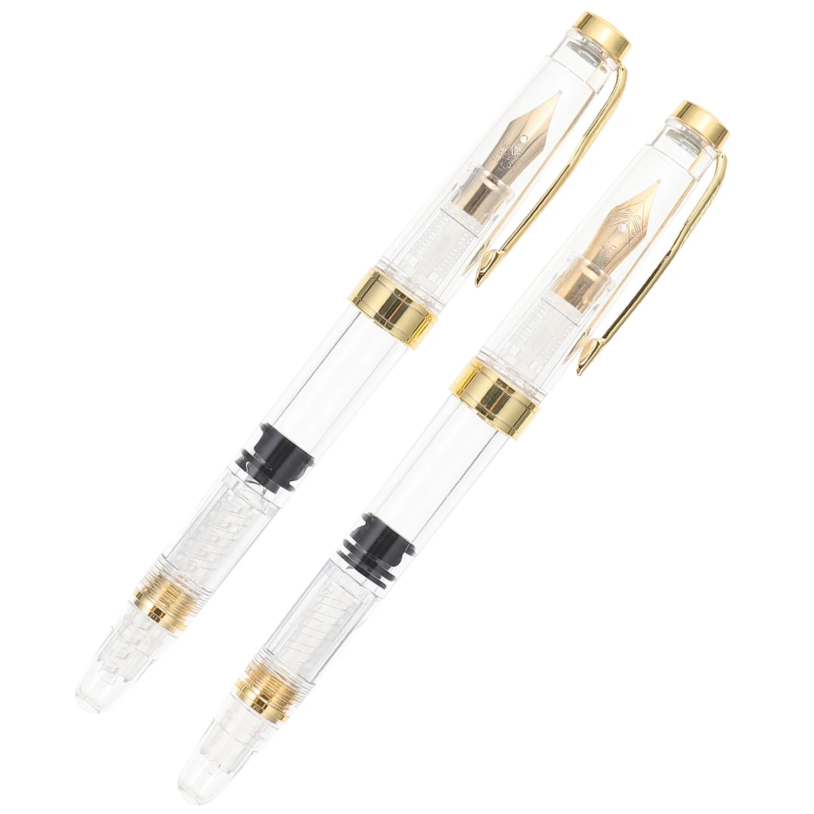 

2 Pcs Pen Students Pens Piston Portable Fountain Wear-resistant Abs Calligraphy