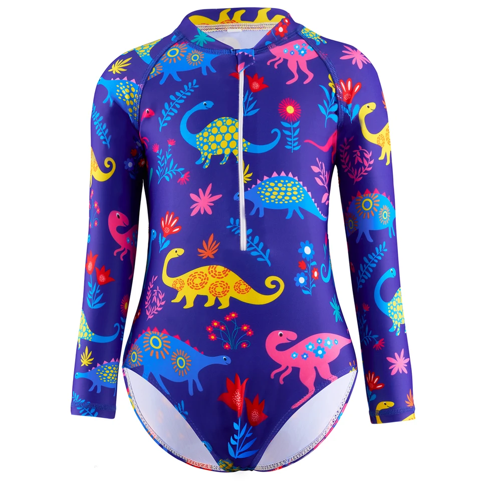 Kids One Piece Dinosaur Print Swimwear for Girls