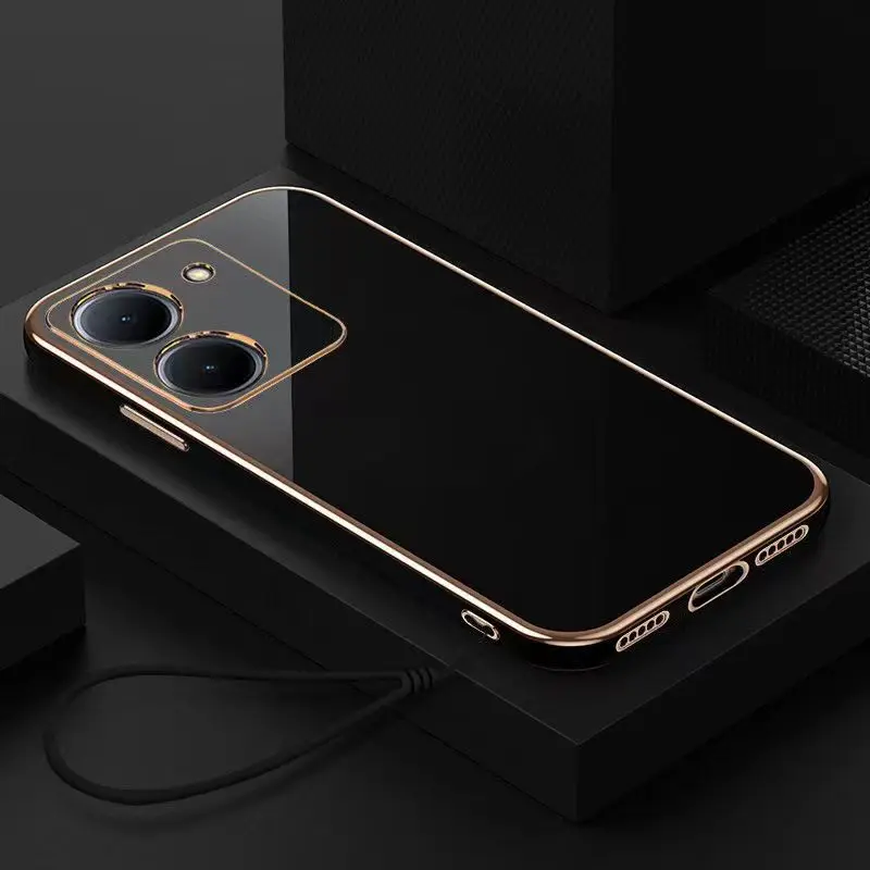 Luxury Plating Straight Edge TPU Soft Phone Case