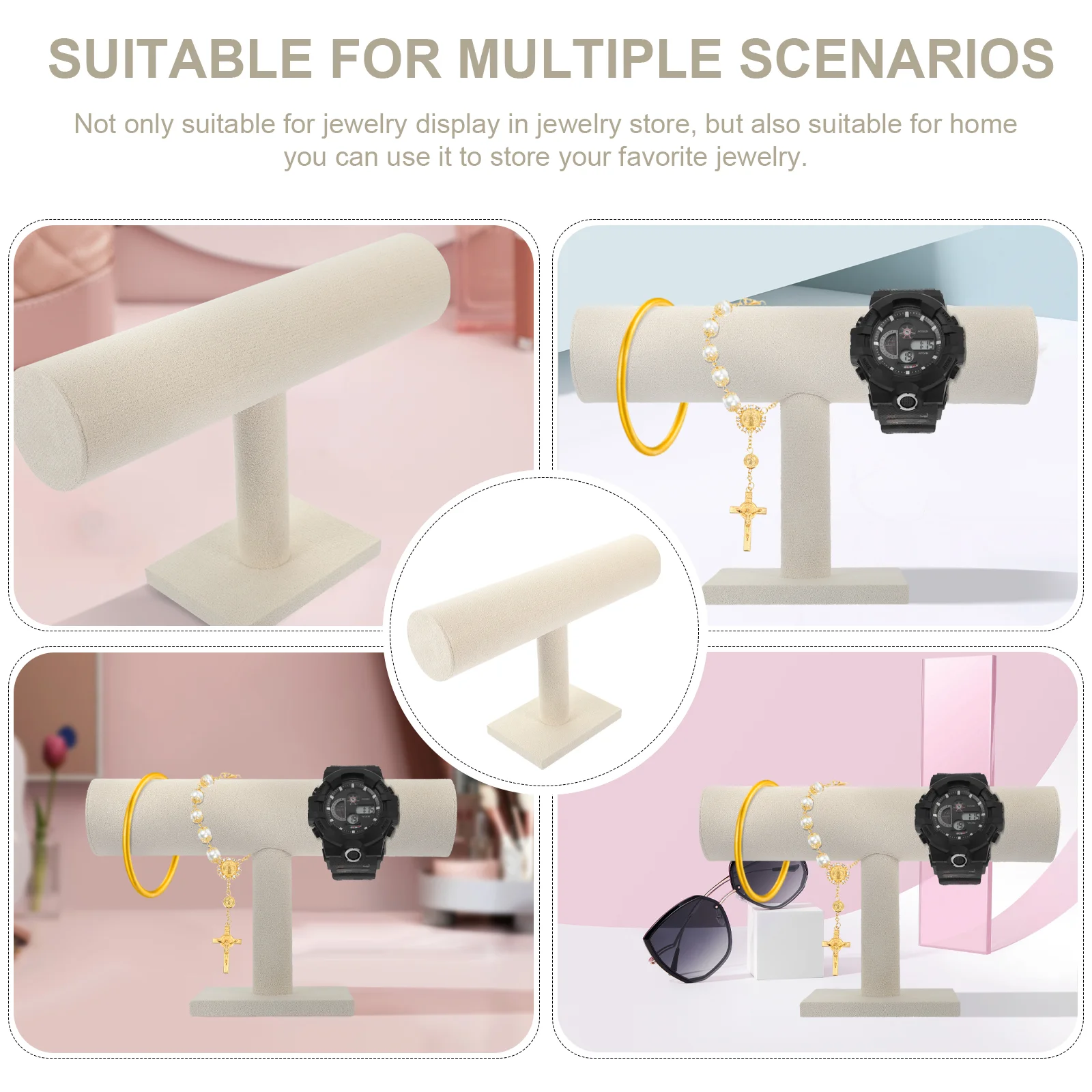 

H-shaped Jewelry Rack Bracelet Holders Watch Stand Tabletop Necklace Displays for Men Mens Necklaces
