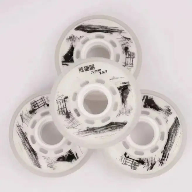 Roller skate wheels PU 72mm 76mm 80mm 76A hard frame skeleton stiff 8-pack