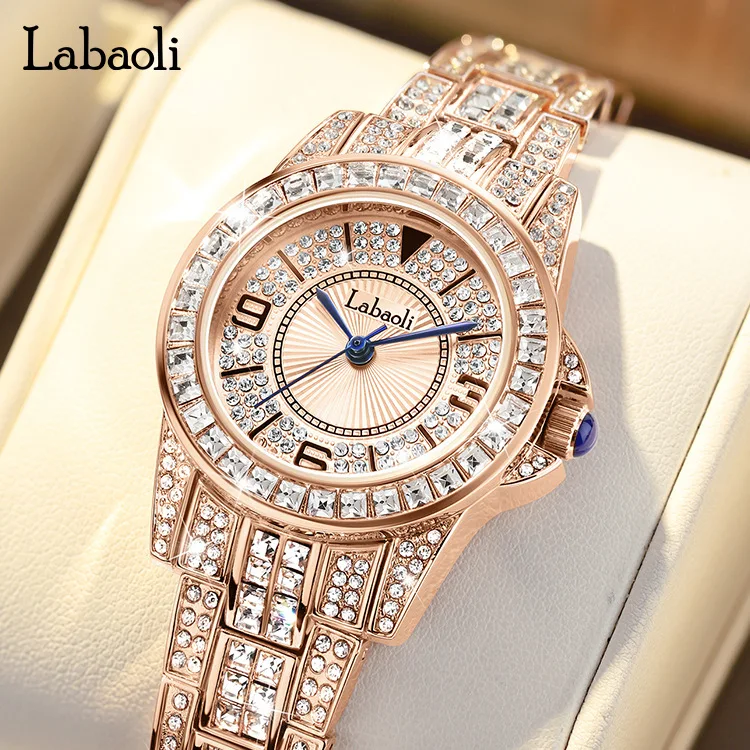 

Women's Watch New La Bolly Stylish Diamond Porcemic Wristwatch Ladies Clock Round Dial Часы Женские Наручные Reloj Para Mujer