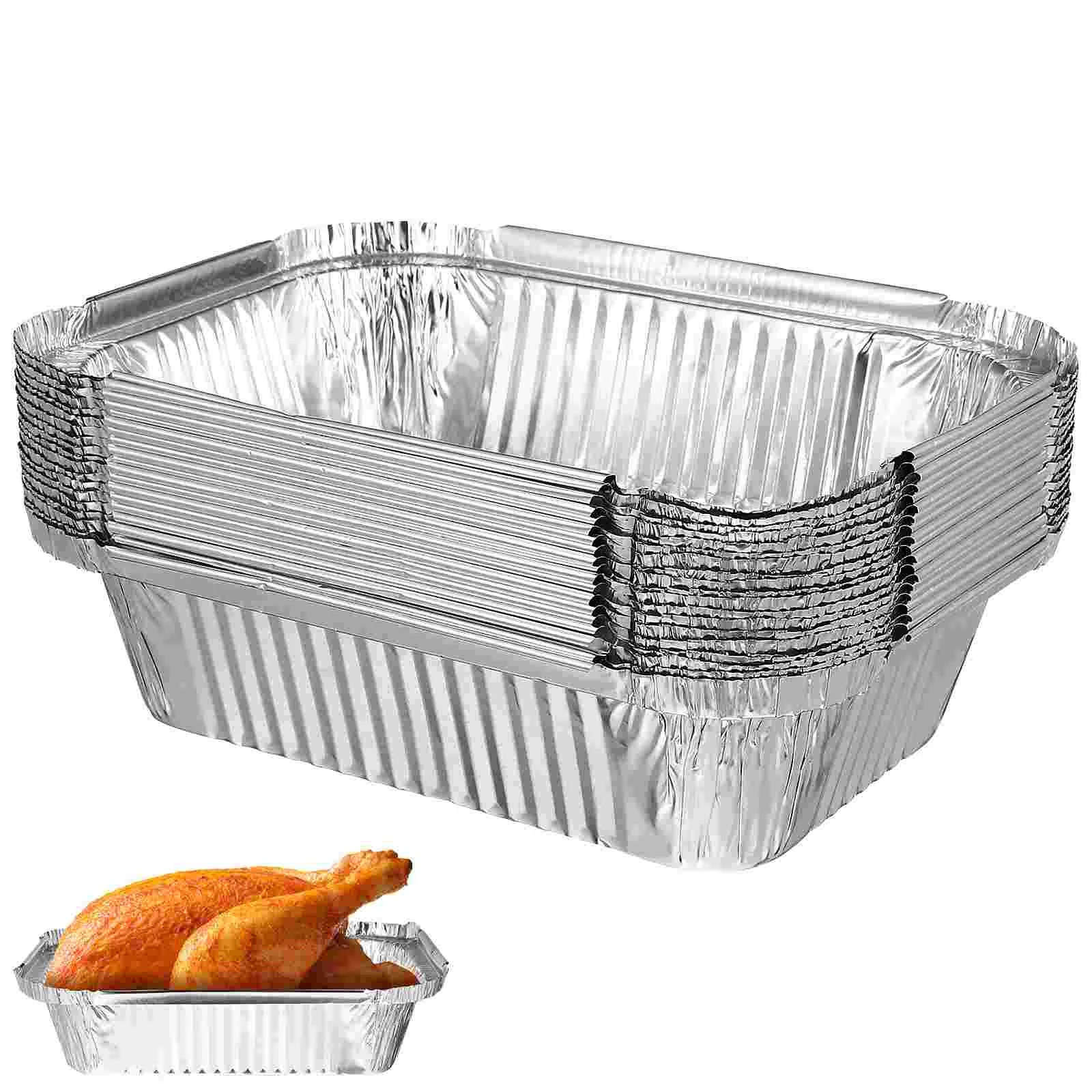 

700mlDisposable Foil Pans Aluminium Foil Trays Foil Food Trays Tin Foil Pans Containers for Oven Roasting Broiling Cooking