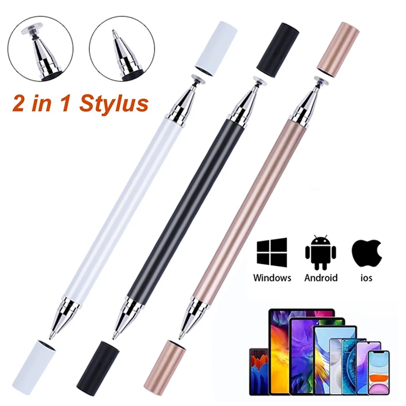 2 In 1 Stylus Pen for Mobile Phone Tablet Drawing Pen Capacitive Pencil