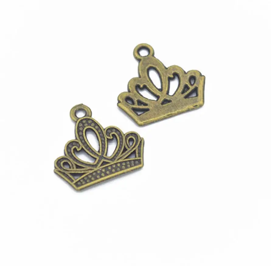 120pcs Vintage Antique Crown zinc alloy charms pendant DIY Bracelet Necklace metal jewelry accessories 15*14mm F0115