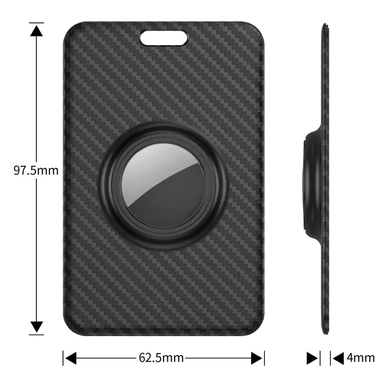Case For Apple AirTag - Full - Clear Card ID Photo Style Carbon Fiber Holder Anti - Loss Device Protective Cover - Image 5