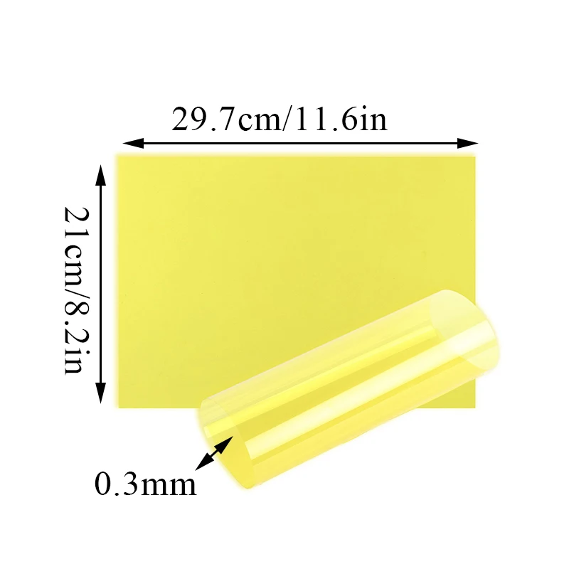A4 Waterproof Colored Transparent Film - Durable 0.3mm Translucent PVC Sheet