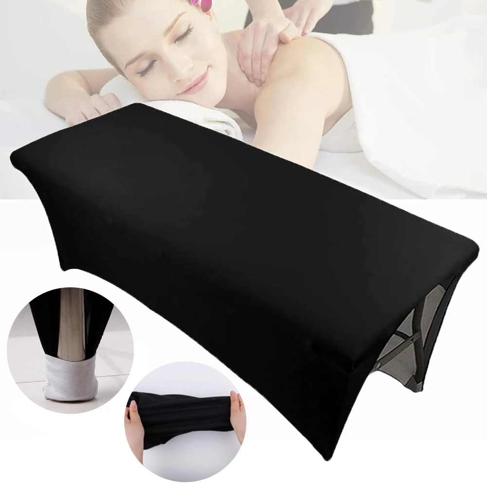 

1PC Black Tablecloth for Rectangle Lash Bed Cover Eyelash Extension Tables Stretchable Covers Sheet Tablecloths for Makeup Spa