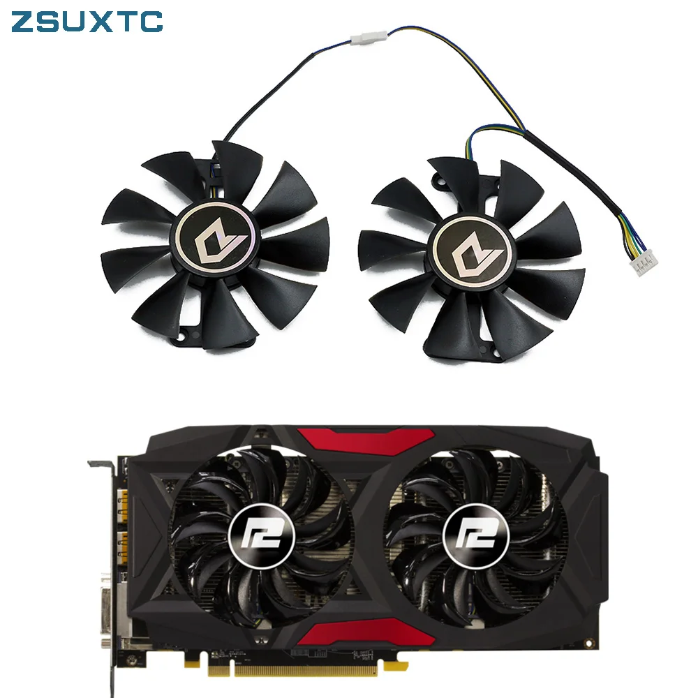 Gpu Ventiladores de Refrigeração Substituição para Powercolor Red Devil Radeon rx 470 480 580 Placas Gráficas Fãs Cooler Peças Lote Ga91s2u