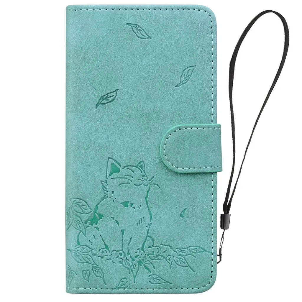 Kawaii Cat Leather Flip Wallet Phone Case Cover