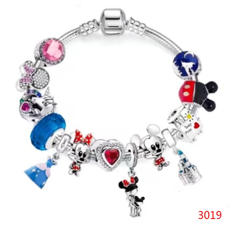 thumbnail image 1 of Pulsera con dijes de oso de Winnie the Pooh para mujer, brazalete con colgante de Piglet Eeyore para niña, cuentas de Anime de Disney para fabricación de joyas, 1 of 5