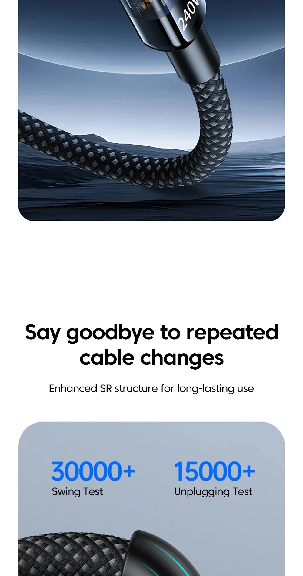 240W 10A USB C Cable Super Fast Charging Charger Data Cord or Samsung S23 Xiaomi