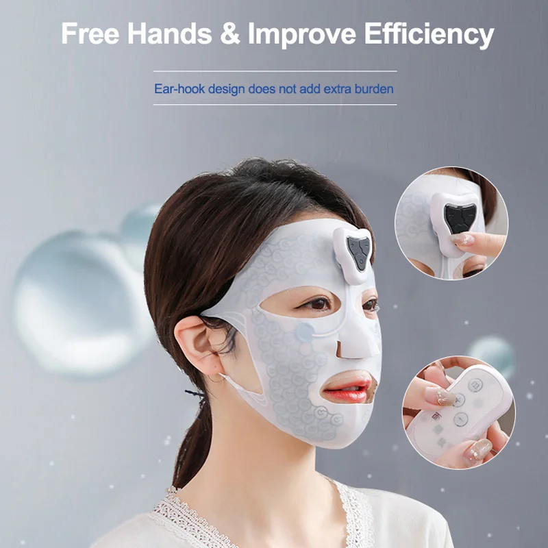 EMS Facial Mask Low Frequency Microcurrent Double Chin Reduce Beauty Face Lifting Machine Hydration Skin Tightening Mask
