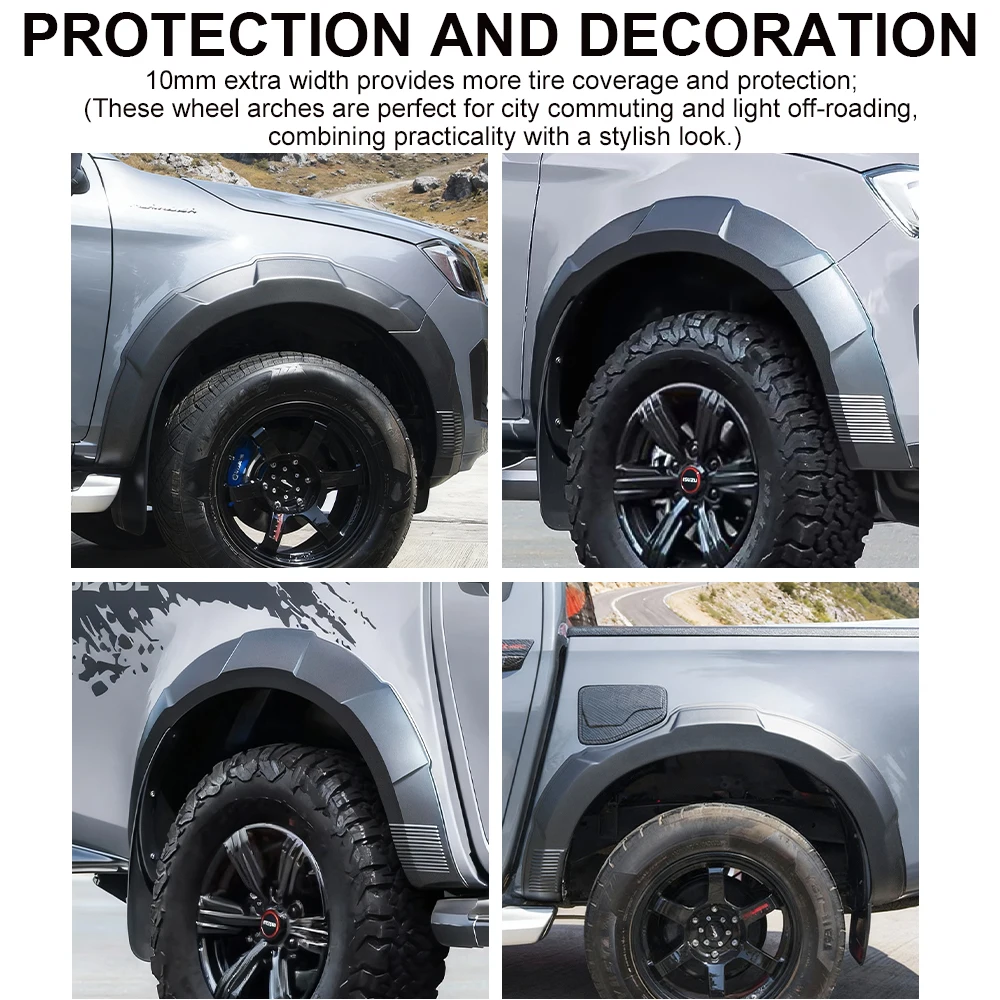 이즈즈 D-맥스 Dmax 2024 2025 2026 OEM 스타일 휠 아치 머드가드 더블캡 모델 오프로드 4X4 픽업 자동차 액세서리용 펜더 플레어