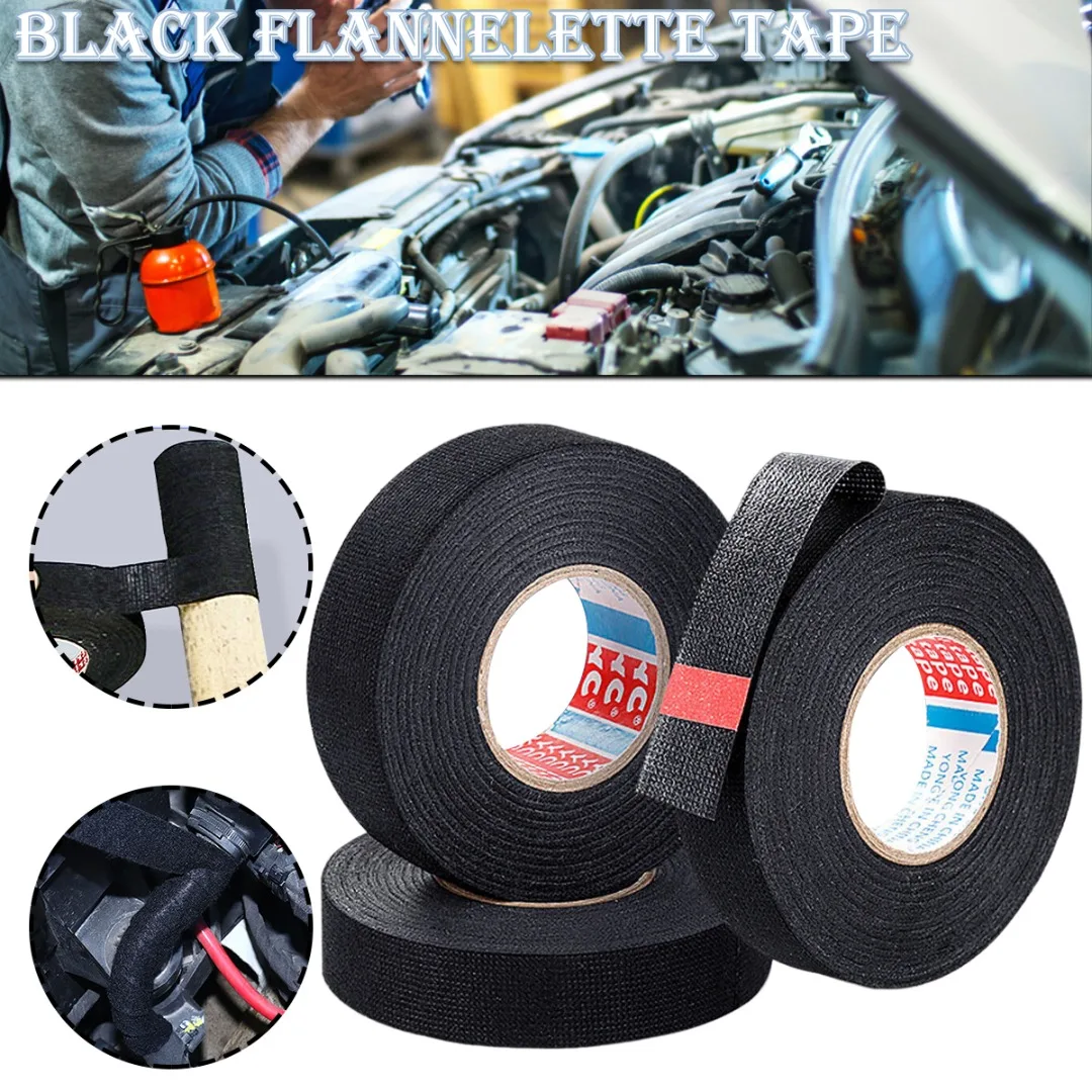 

10pcs 15meters Brand New Type Coroplast Adhesive Cloth Tape For Cable Harness Wiring Loom Width 19MM Length15M