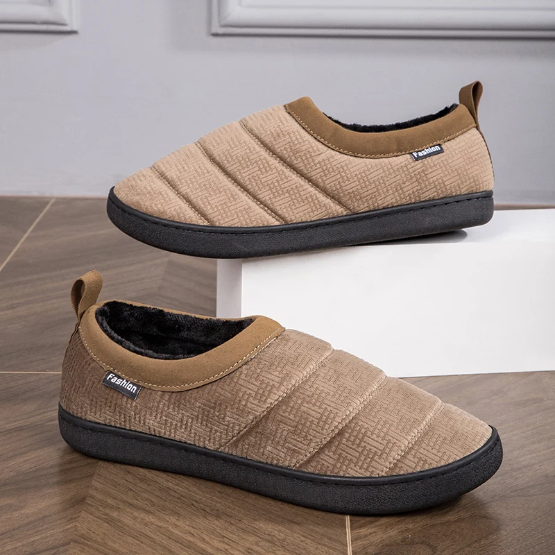 

Men Warm Cotton Shoes 2023 Winter Women Home Plush Shoes Couple Thick Sole Warm Fur Slides Outdoor Casual Snow Boots Big Size 47