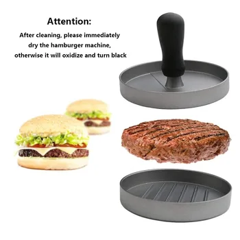 Burger Press Hamburger Meat Tool Patty Maker Aluminum Burger Maker for Kitchen BBQ Grill 5