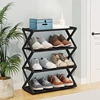 4-layer Foldable Shoe Rack Suitable for Storage in Entrances, Corridors, and Bedrooms Without Assembly 1