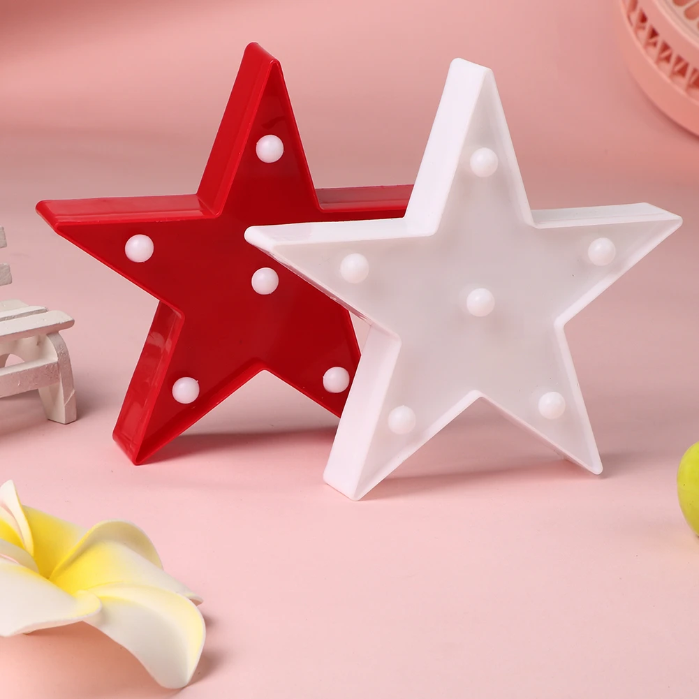 Red/White Star Led Night Light Creative Bedroom Decoration Light Baby Feeding Lamp Bedside Night Light Children'S Luminous Toy Alx