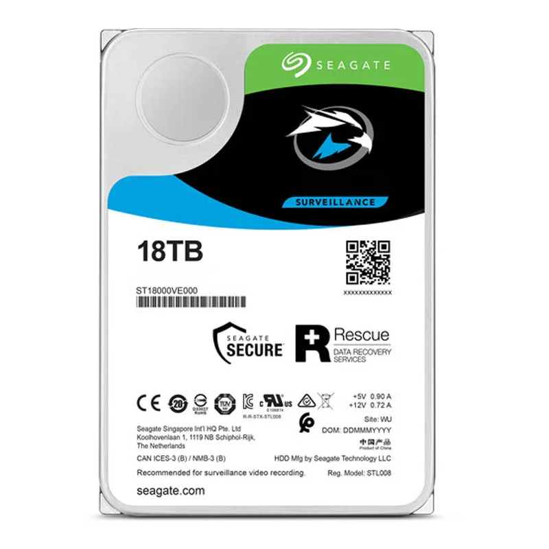 Seagate Hawk Ai  ϵ Schijf-3.5 ġ Interne-SATA3, SATA-600, ST18000VE002 18 Tb