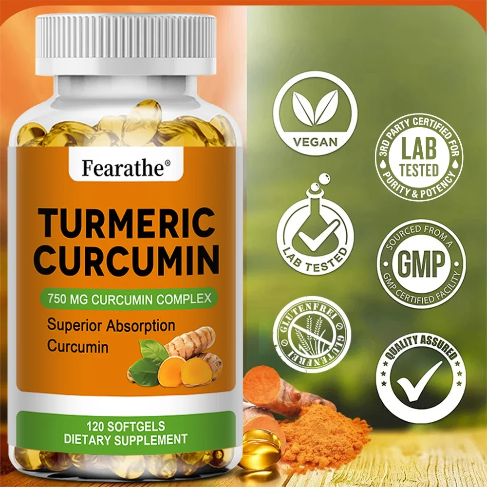 Organic Turmeric Curcumin-750 Mg Curcumin Complex for Cardiovascular Bone Muscle Brain Health 120 Capsules turmeric ginger supplement