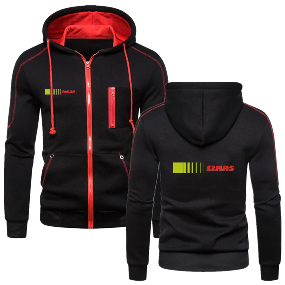 Claas 2023 Spring and Autumn New Style Men's Leisure comfortable Breathable Hoodies Sweatshirts Zipper Solid Color coat tops