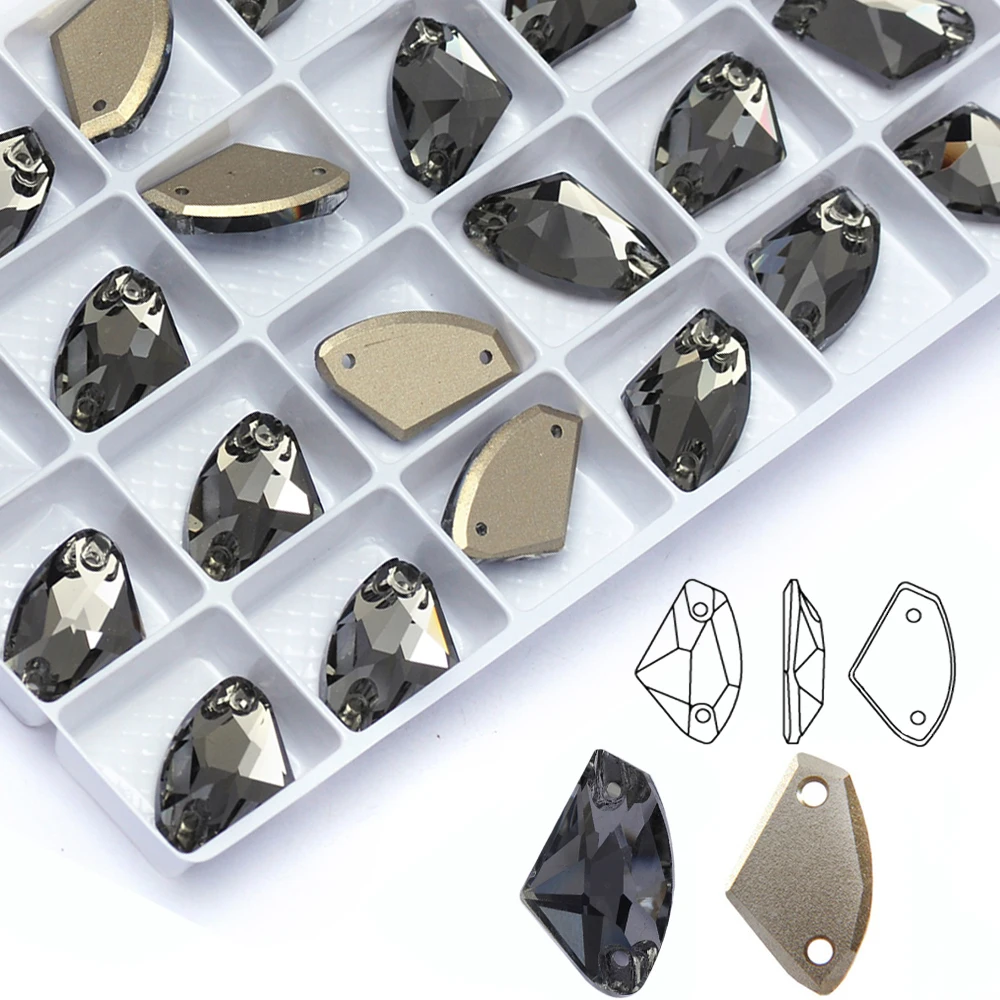 Schwarze Diamant-Aufnähsteine Galaktische Strass-Flachsteine Kristallsteine zum Aufnähen für Kleidung, Kleider, Mieder und Applikationen