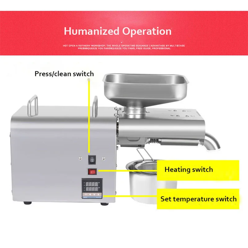 Automatic Stainless Steel Oil Press Cold Oil Machine,Home Oil Presser, Sunflower Olive Oil Extraction K28C 6