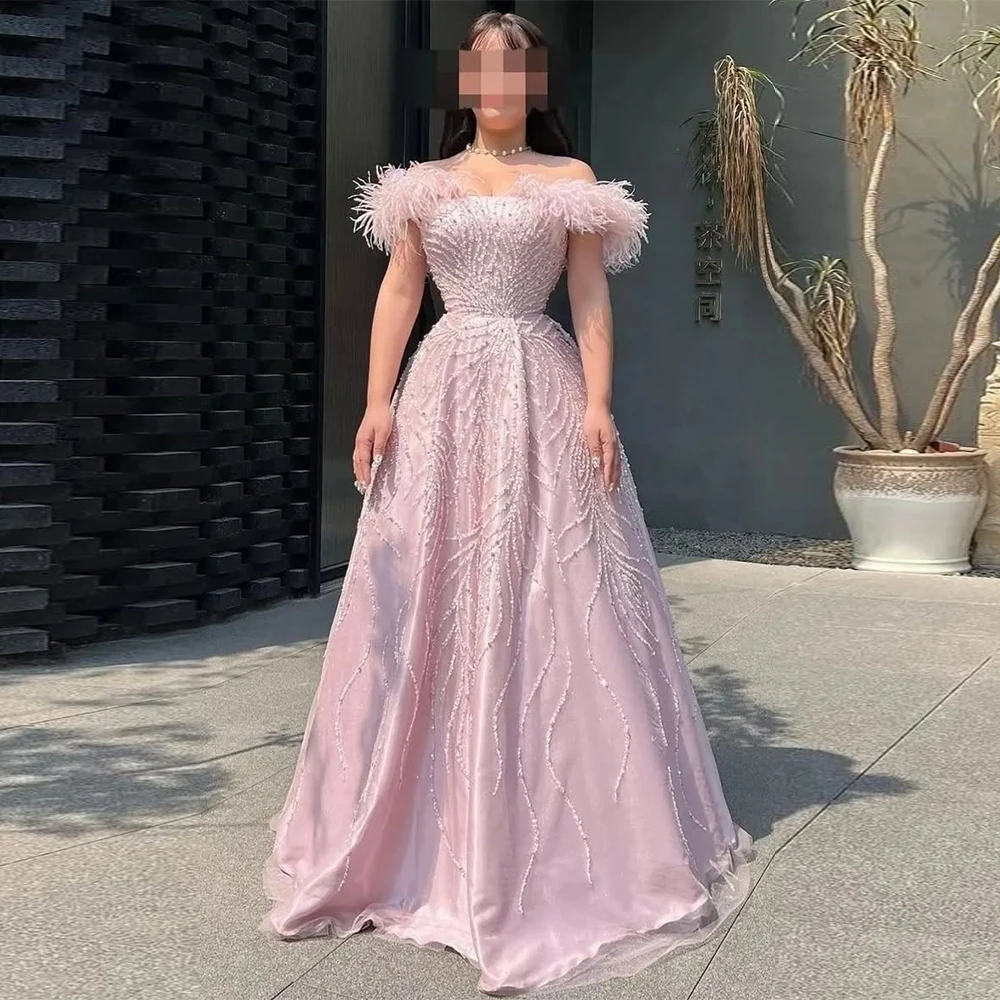ZHUOFU Satin Evening Gown Pink 3