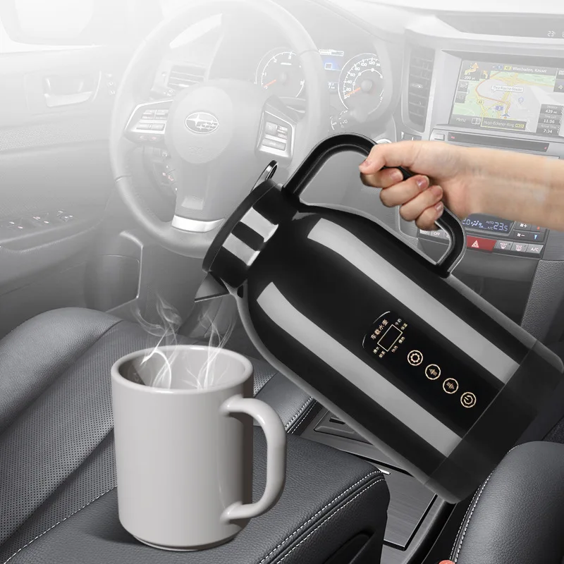 

1300ML 12V 24V Car Portable Heating Bottle Stainless Steel Kettle Coffee Drink Travel Car Car Truck Heating Electric Kettle