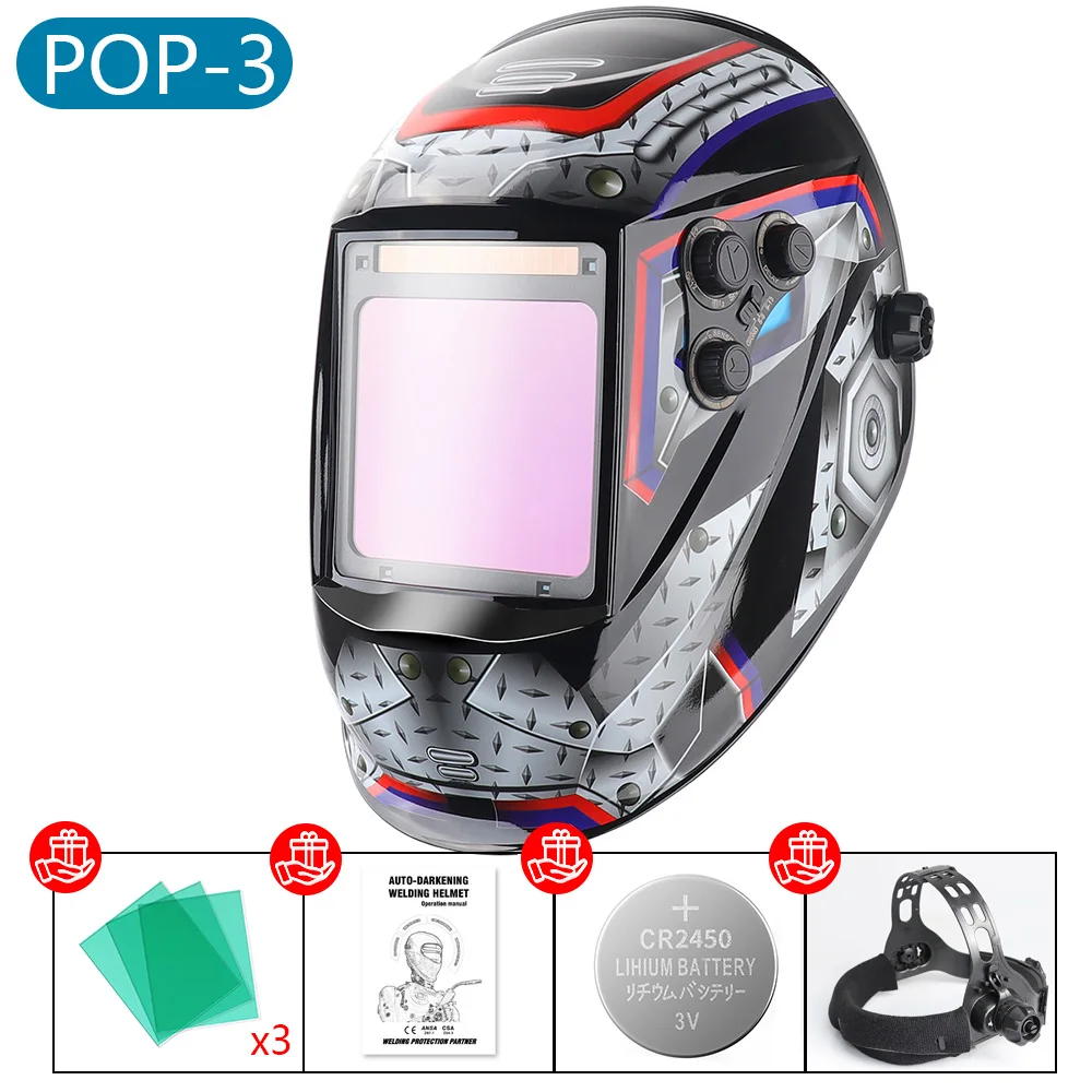 miller tig torch 100*97mm Welder Mask Large View Auto Darkening Welding Helmet True Color DIN4/5-9/9-13 1/1/1/2 Upgrade Helms for Grinder Cutting welding rods Welding & Soldering Supplies