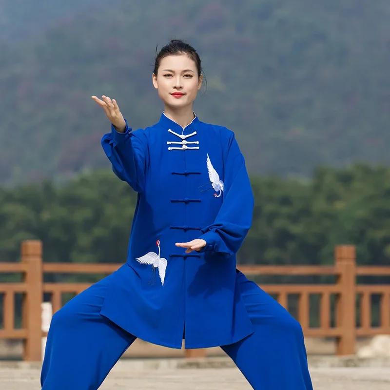 

Kun Master Wushu Clothing Tai Chi Clothes Kung Fu Dress Martial Art Uniform Women And Men Unisex Embroidery Blue 2023 New Style