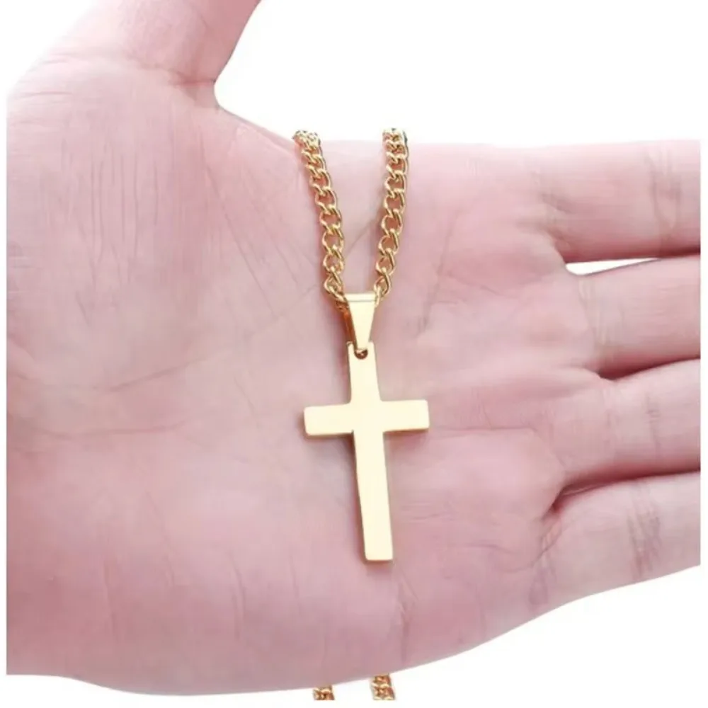 Timeless Faith Cross Necklace - Elegant 24-Inch Gold/Silver Chain