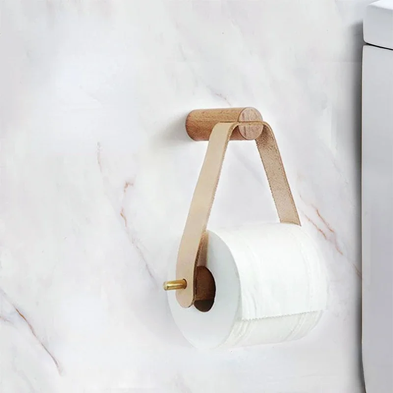 Kitchen Vertical Paper Towel Holder Bathroom Toilet Wooden Pure Copper Wall Paper Roll Holder Nordic Perforated Napkin paper towel holder,toilet paper holder,toilet paper rack,toilet roll holder,paper towel rack