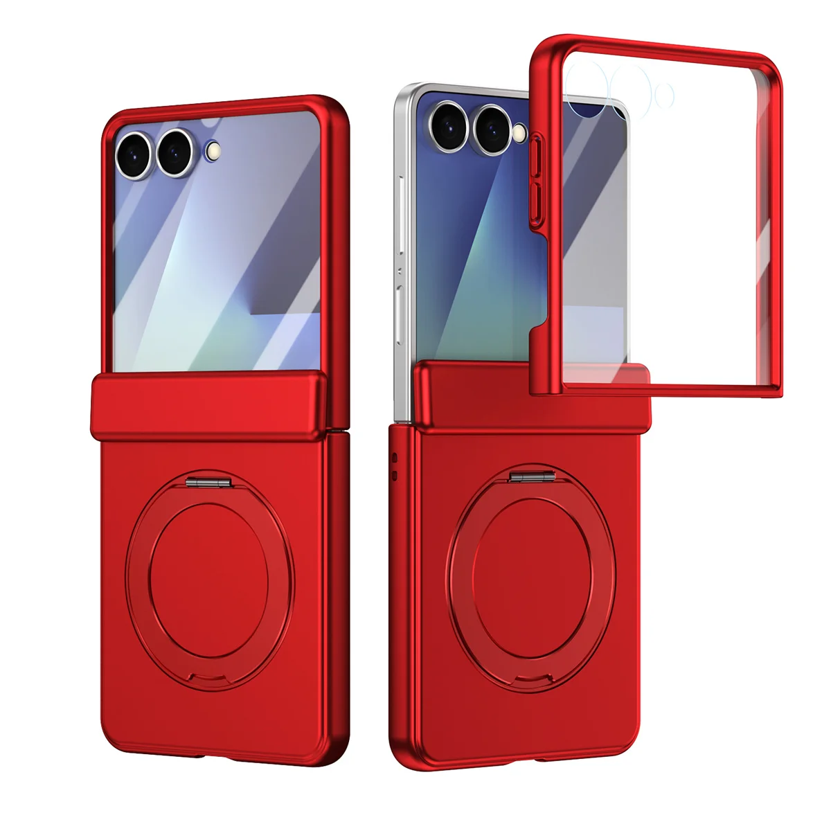 360° Rotating Ring Holder with Magsafe-Compatible Wireless Charging for Flip Phone Protective Case