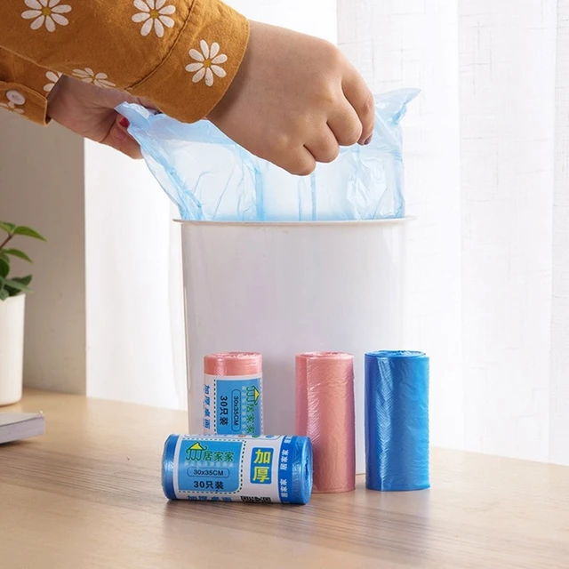 30pcs Desktop Mini Thickened Car Garbage Bag, Transparent Disposable Small  Plastic Bag For Household Use