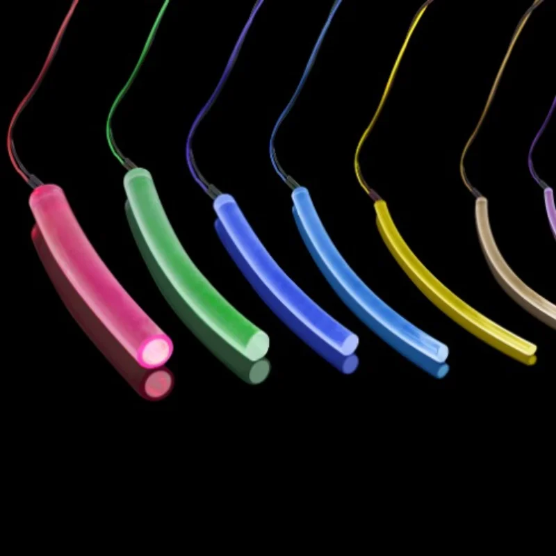 Factory low price 5mm Plastic soft flexible solid core side glow optic fiber light decoration