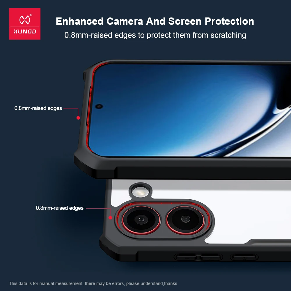 Xundd Airbag Shockproof Case with Camera Protection and Clear Acrylic & TPU Back Cover