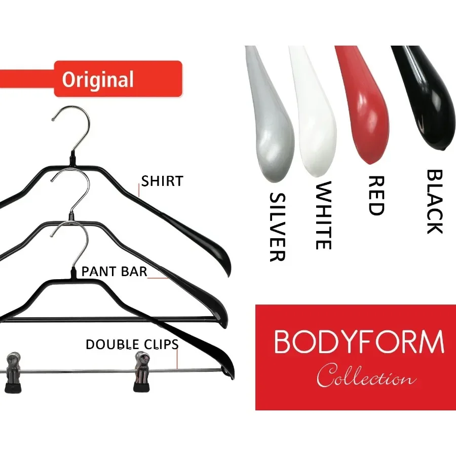 Nonslip spacesaving clothes hanger with bar for pants style ideal for organizing closets bedrooms and small spaces featuring du